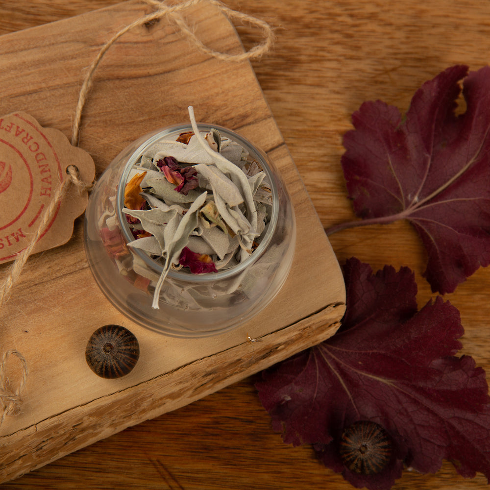 
                      
                        White Sage Jar with Roses
                      
                    