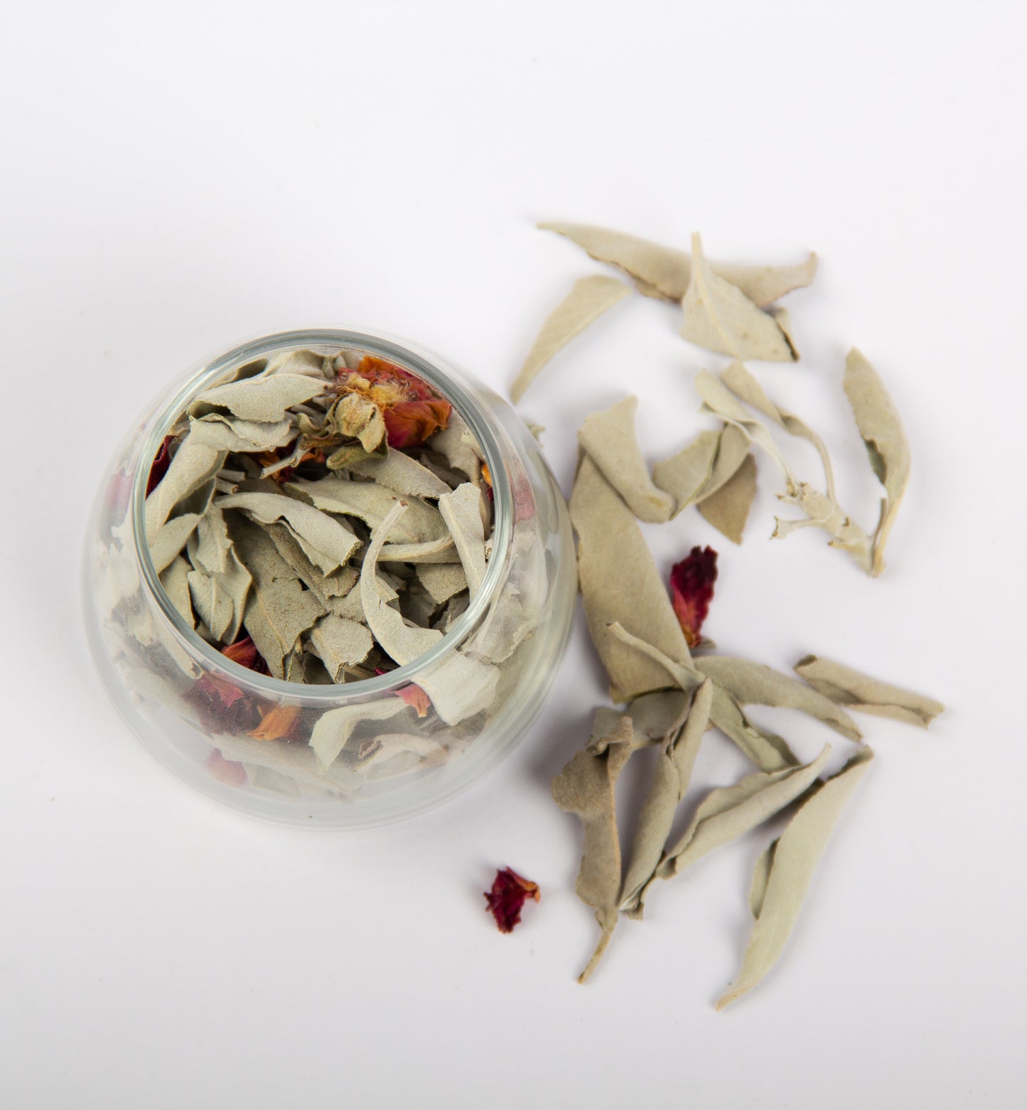 White Sage Jar with Roses